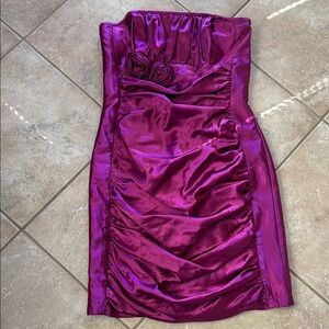 Jessica McClintock Pink Strapless Ruched Cocktail Dress